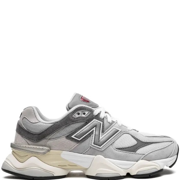 New Balance 9060 Grey & White Mesh Suede Runner with Logo Accent | Size EU 37 - Picture 3 of 15